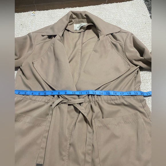 Stradivarius Olive Trench Coat Size S - Picture 13 of 16